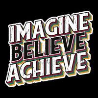 Imagine Believe Achieve Quote Vintage 7-Panel Snapback Hat