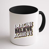 Imagine Believe Achieve Quote Vintage Mug