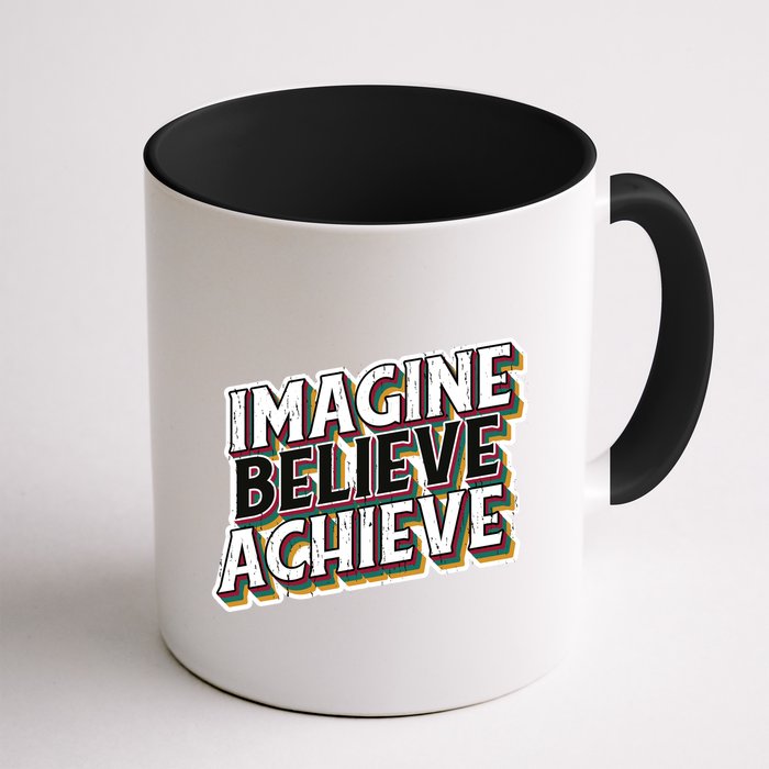 Imagine Believe Achieve Quote Vintage Mug