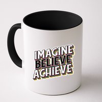 Imagine Believe Achieve Quote Vintage Mug