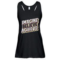 Imagine Believe Achieve Quote Vintage Ladies Essential Flowy Tank