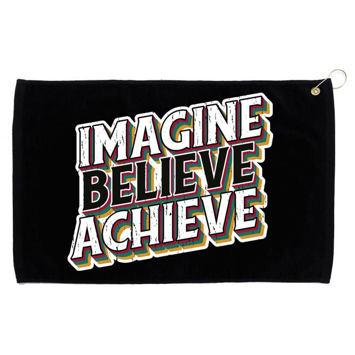 Imagine Believe Achieve Quote Vintage Grommeted Golf Towel