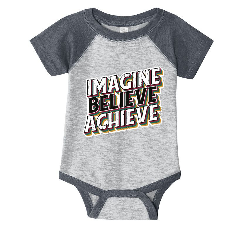 Imagine Believe Achieve Quote Vintage Infant Baby Jersey Bodysuit