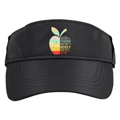 I Became A Teacher For The Money And The Fame Teacher Gift Adult Drive Performance Visor