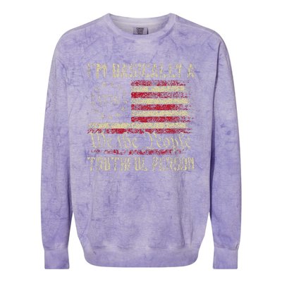 IM Basically A Truthful Person Us Flag Trump Vance 2024 Colorblast Crewneck Sweatshirt