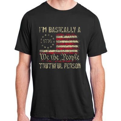 IM Basically A Truthful Person Us Flag Trump Vance 2024 Adult ChromaSoft Performance T-Shirt