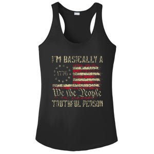 IM Basically A Truthful Person Us Flag Trump Vance 2024 Ladies PosiCharge Competitor Racerback Tank