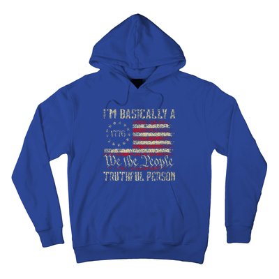 IM Basically A Truthful Person Us Flag Trump Vance 2024 Hoodie