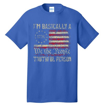 IM Basically A Truthful Person Us Flag Trump Vance 2024 Tall T-Shirt