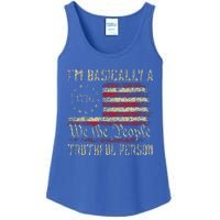 IM Basically A Truthful Person Us Flag Trump Vance 2024 Ladies Essential Tank