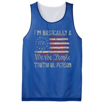 IM Basically A Truthful Person Us Flag Trump Vance 2024 Mesh Reversible Basketball Jersey Tank