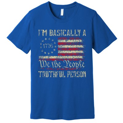 IM Basically A Truthful Person Us Flag Trump Vance 2024 Premium T-Shirt