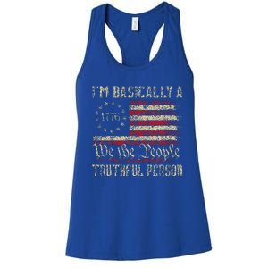 IM Basically A Truthful Person Us Flag Trump Vance 2024 Women's Racerback Tank