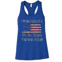 IM Basically A Truthful Person Us Flag Trump Vance 2024 Women's Racerback Tank