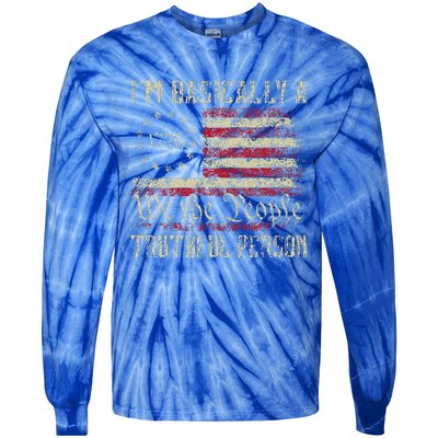 IM Basically A Truthful Person Us Flag Trump Vance 2024 Tie-Dye Long Sleeve Shirt