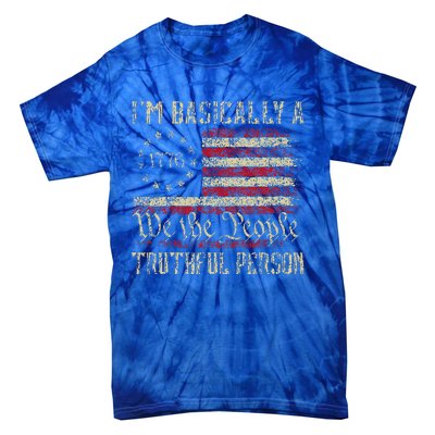 IM Basically A Truthful Person Us Flag Trump Vance 2024 Tie-Dye T-Shirt