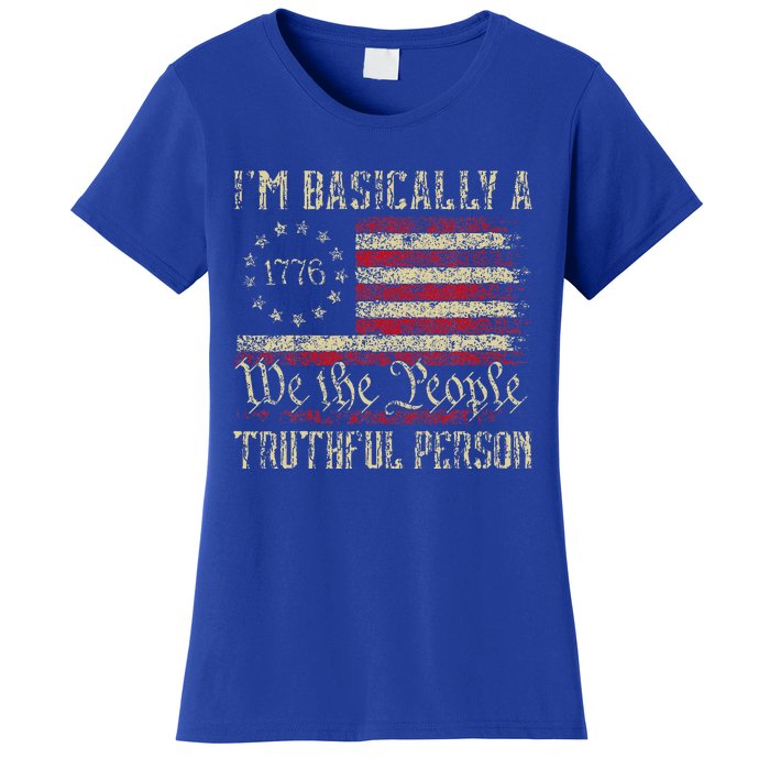 IM Basically A Truthful Person Us Flag Trump Vance 2024 Women's T-Shirt