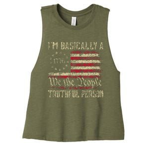 IM Basically A Truthful Person Us Flag Trump Vance 2024 Women's Racerback Cropped Tank