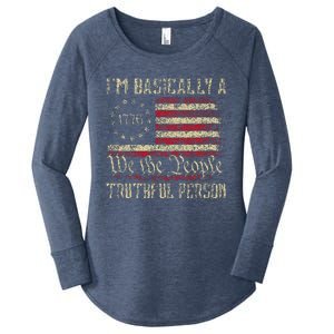 IM Basically A Truthful Person Us Flag Trump Vance 2024 Women's Perfect Tri Tunic Long Sleeve Shirt