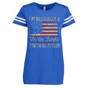 IM Basically A Truthful Person Us Flag Trump Vance 2024 Enza Ladies Jersey Football T-Shirt