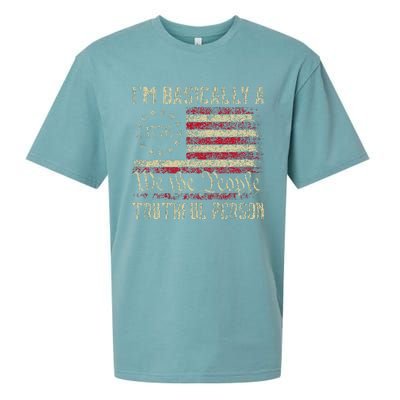 IM Basically A Truthful Person Us Flag Trump Vance 2024 Sueded Cloud Jersey T-Shirt