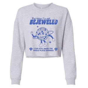 I'm Bejeweled Aesthetic Make The Whole Place Shimmer Cropped Pullover Crew