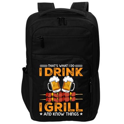 I Beer And Grill Things Funny Bbq Pitmaster Father Day Meaningful Gift Impact Tech Backpack
