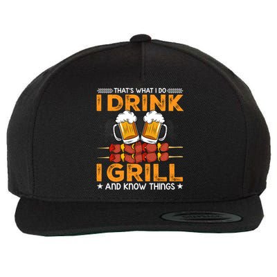 I Beer And Grill Things Funny Bbq Pitmaster Father Day Meaningful Gift Wool Snapback Cap