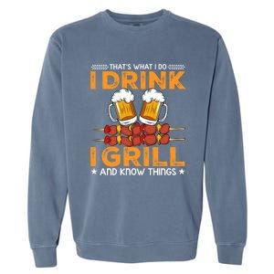 I Beer And Grill Things Funny Bbq Pitmaster Father Day Meaningful Gift Garment-Dyed Sweatshirt