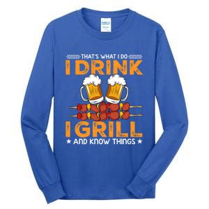 I Beer And Grill Things Funny Bbq Pitmaster Father Day Meaningful Gift Tall Long Sleeve T-Shirt