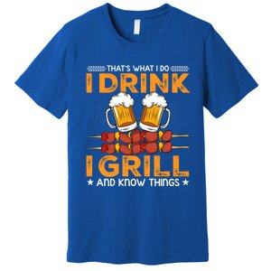 I Beer And Grill Things Funny Bbq Pitmaster Father Day Meaningful Gift Premium T-Shirt