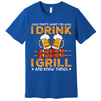 I Beer And Grill Things Funny Bbq Pitmaster Father Day Meaningful Gift Premium T-Shirt