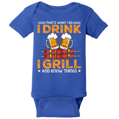 I Beer And Grill Things Funny Bbq Pitmaster Father Day Meaningful Gift Baby Bodysuit