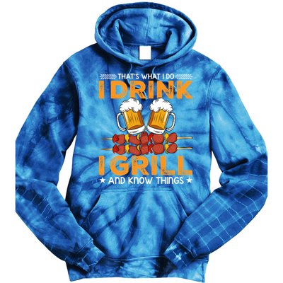 I Beer And Grill Things Funny Bbq Pitmaster Father Day Meaningful Gift Tie Dye Hoodie