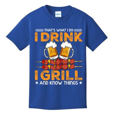 I Beer And Grill Things Funny Bbq Pitmaster Father Day Meaningful Gift Kids T-Shirt