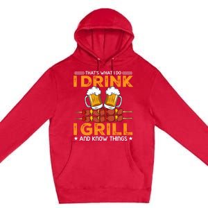 I Beer And Grill Things Funny Bbq Pitmaster Father Day Meaningful Gift Premium Pullover Hoodie