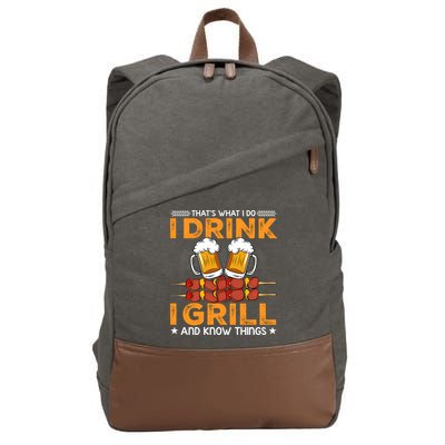 I Beer And Grill Things Funny Bbq Pitmaster Father Day Meaningful Gift Cotton Canvas Backpack