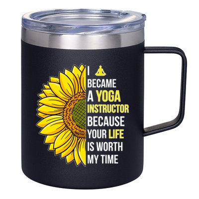 I Became A Yoga Instructor Yoga Teacher Cool Gift 12oz Stainless Steel Coffee Mug