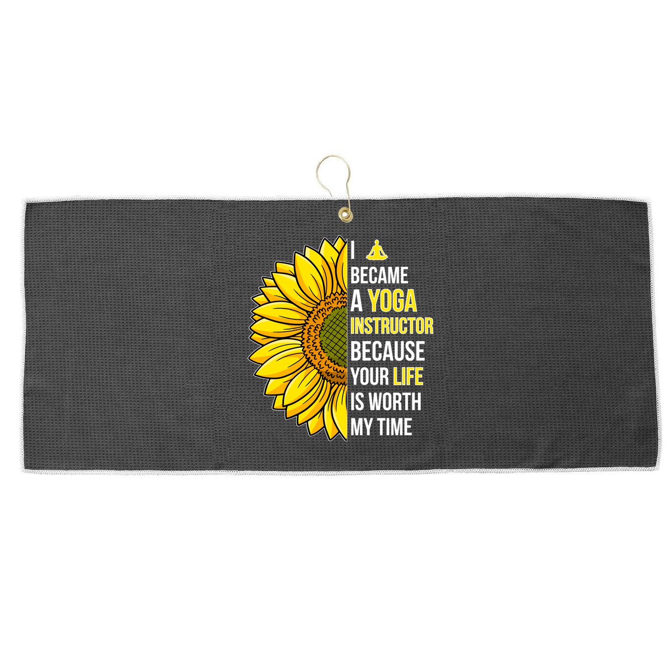 I Became A Yoga Instructor Yoga Teacher Cool Gift Large Microfiber Waffle Golf Towel