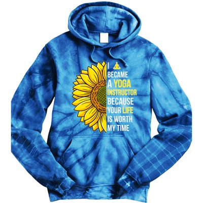 I Became A Yoga Instructor Yoga Teacher Cool Gift Tie Dye Hoodie