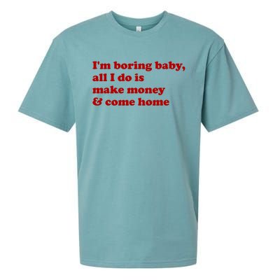 IM Boring Baby All I Do Is Make Money And Come Home Sueded Cloud Jersey T-Shirt