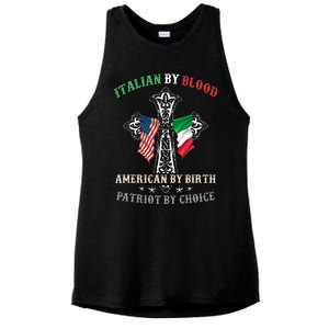 Italian By Blood American By Birth Patriot By Choice Cool Ladies PosiCharge Tri-Blend Wicking Tank