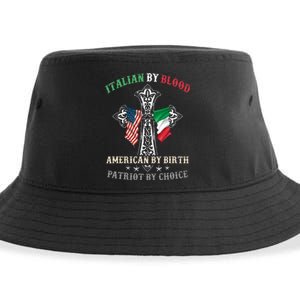 Italian By Blood American By Birth Patriot By Choice Cool Sustainable Bucket Hat