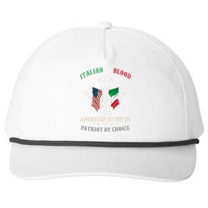 Italian By Blood American By Birth Patriot By Choice Cool Snapback Five-Panel Rope Hat