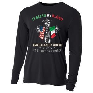 Italian By Blood American By Birth Patriot By Choice Cool Cooling Performance Long Sleeve Crew