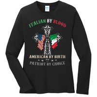 Italian By Blood American By Birth Patriot By Choice Cool Ladies Long Sleeve Shirt