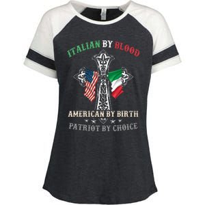 Italian By Blood American By Birth Patriot By Choice Cool Enza Ladies Jersey Colorblock Tee