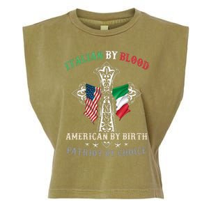 Italian By Blood American By Birth Patriot By Choice Cool Garment-Dyed Women's Muscle Tee