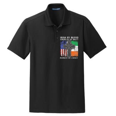 Irish By Blood American By Birth Patriot By Choice Ireland Dry Zone Grid Polo