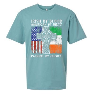 Irish By Blood American By Birth Patriot By Choice Ireland Sueded Cloud Jersey T-Shirt